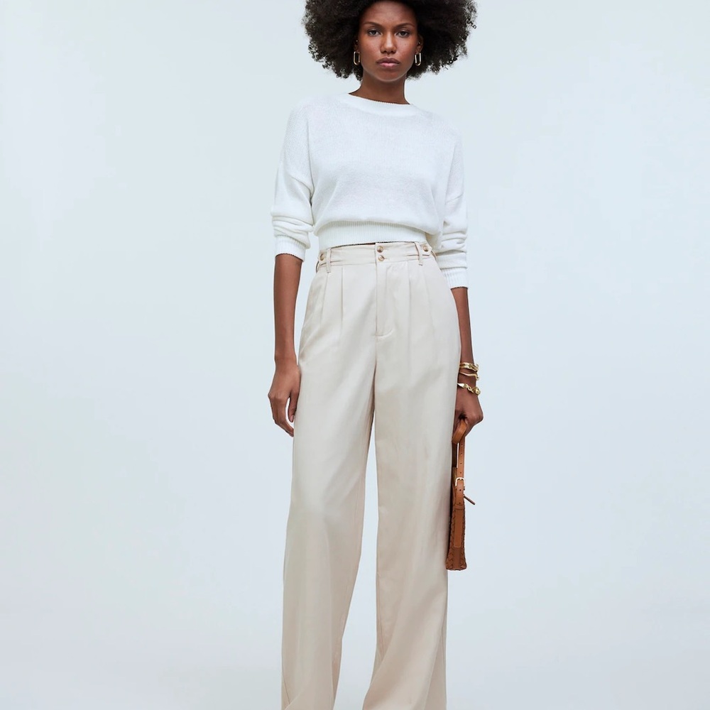 Madewell harlow wide leg pant in drapey twill, Harvest Moon color, size 00